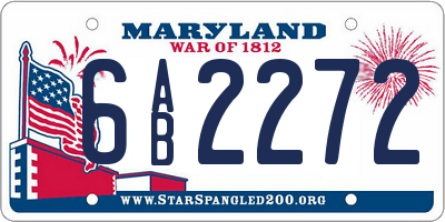 MD license plate 6AB2272