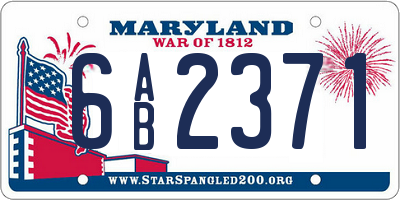 MD license plate 6AB2371