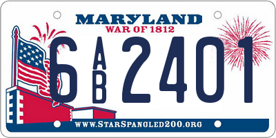MD license plate 6AB2401