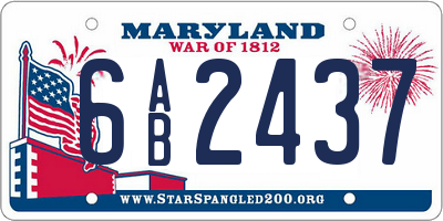 MD license plate 6AB2437