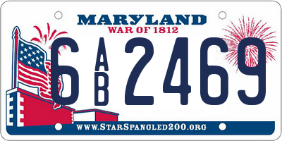 MD license plate 6AB2469