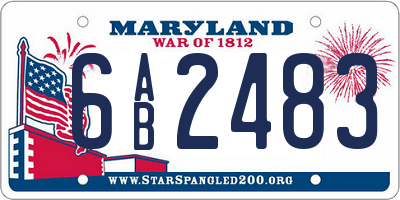 MD license plate 6AB2483