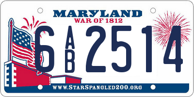 MD license plate 6AB2514