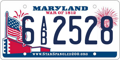 MD license plate 6AB2528