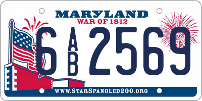 MD license plate 6AB2569