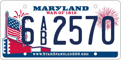 MD license plate 6AB2570