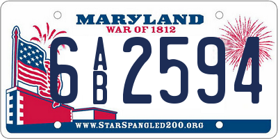 MD license plate 6AB2594