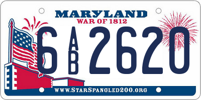 MD license plate 6AB2620