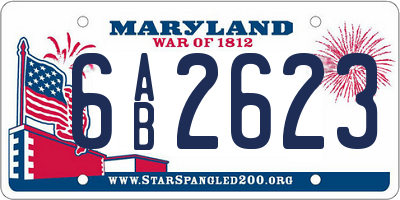 MD license plate 6AB2623
