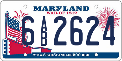 MD license plate 6AB2624