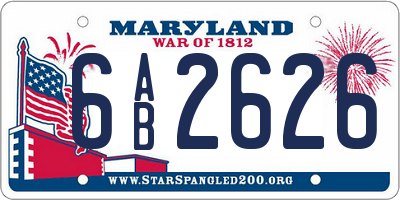 MD license plate 6AB2626