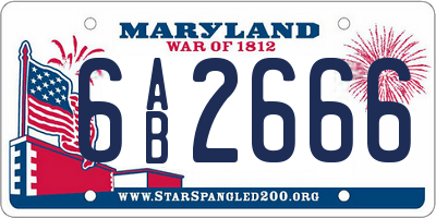 MD license plate 6AB2666
