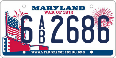 MD license plate 6AB2686