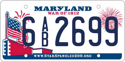 MD license plate 6AB2699