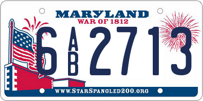 MD license plate 6AB2713