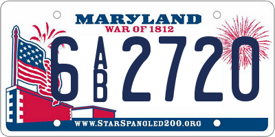 MD license plate 6AB2720