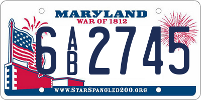 MD license plate 6AB2745