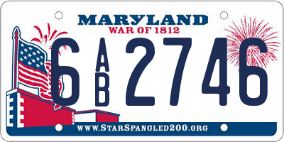 MD license plate 6AB2746