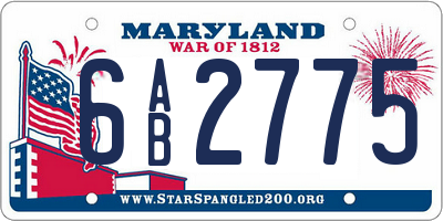 MD license plate 6AB2775