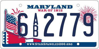 MD license plate 6AB2779