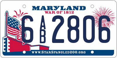 MD license plate 6AB2806