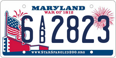 MD license plate 6AB2823
