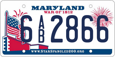 MD license plate 6AB2866
