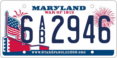 MD license plate 6AB2946