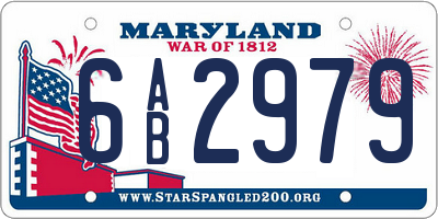 MD license plate 6AB2979