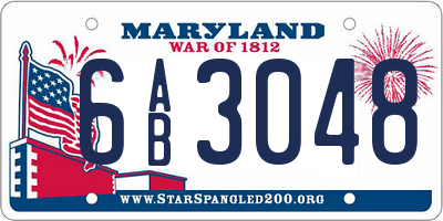 MD license plate 6AB3048