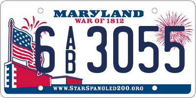 MD license plate 6AB3055
