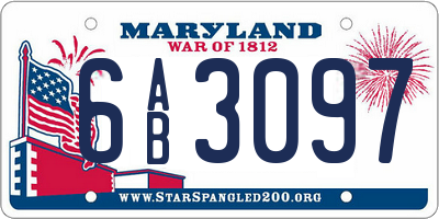 MD license plate 6AB3097