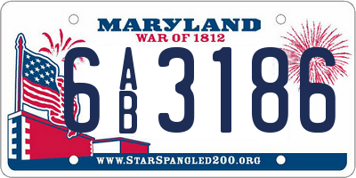 MD license plate 6AB3186
