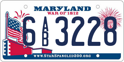 MD license plate 6AB3228