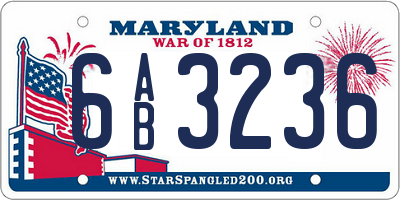 MD license plate 6AB3236