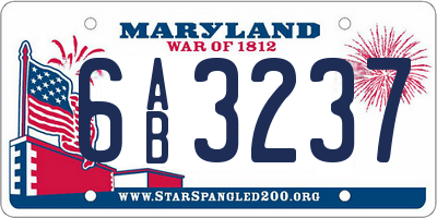 MD license plate 6AB3237