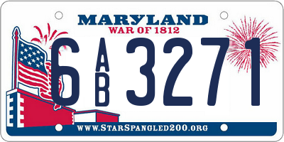 MD license plate 6AB3271