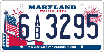 MD license plate 6AB3295