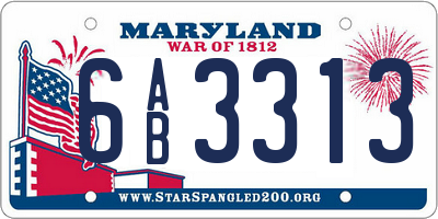 MD license plate 6AB3313