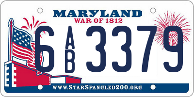MD license plate 6AB3379