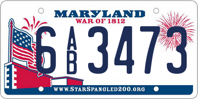 MD license plate 6AB3473