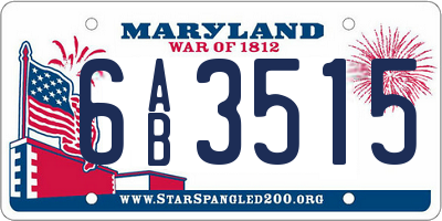 MD license plate 6AB3515