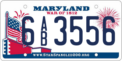 MD license plate 6AB3556