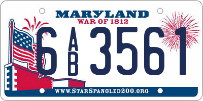 MD license plate 6AB3561