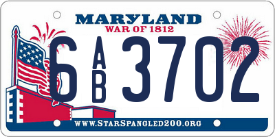 MD license plate 6AB3702