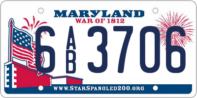 MD license plate 6AB3706