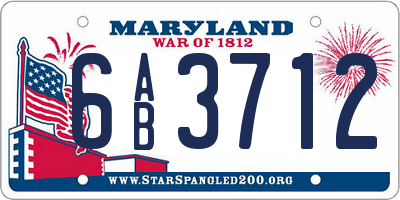 MD license plate 6AB3712