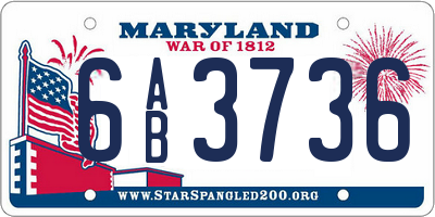 MD license plate 6AB3736
