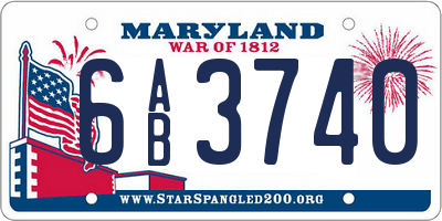 MD license plate 6AB3740