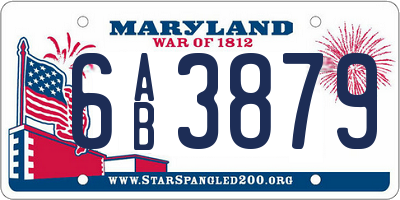 MD license plate 6AB3879